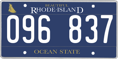 RI license plate 096837