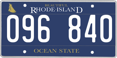 RI license plate 096840