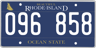 RI license plate 096858