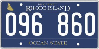 RI license plate 096860