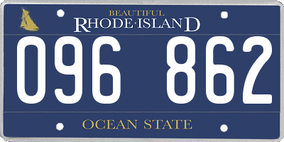 RI license plate 096862