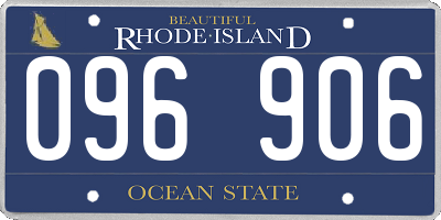 RI license plate 096906