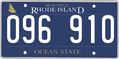 RI license plate 096910