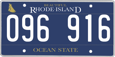RI license plate 096916