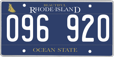RI license plate 096920