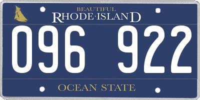 RI license plate 096922