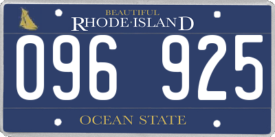 RI license plate 096925