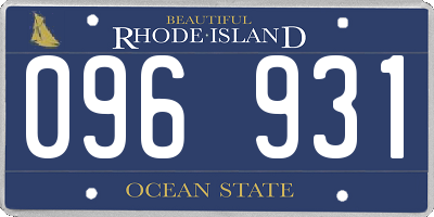 RI license plate 096931
