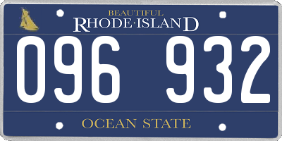 RI license plate 096932