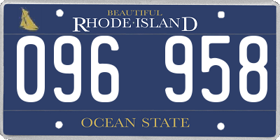 RI license plate 096958