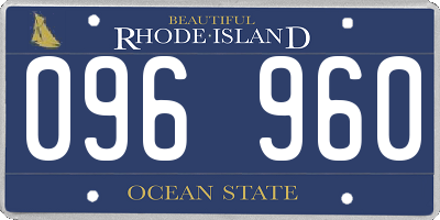 RI license plate 096960