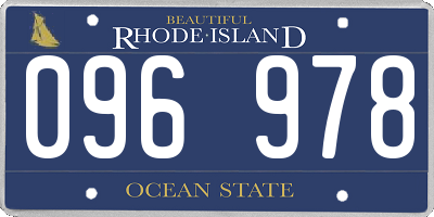 RI license plate 096978
