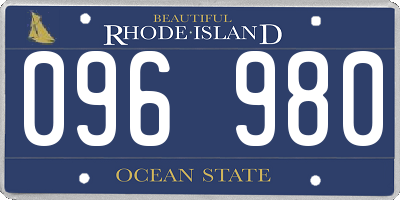 RI license plate 096980