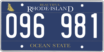 RI license plate 096981
