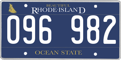 RI license plate 096982
