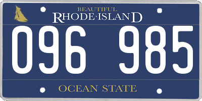 RI license plate 096985