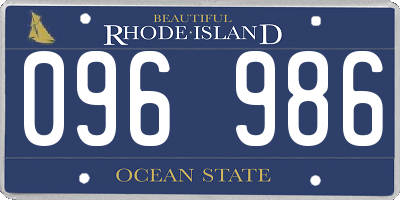 RI license plate 096986