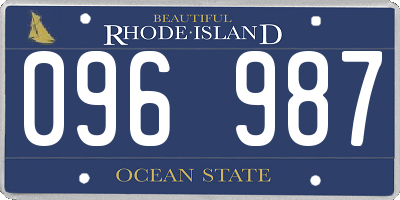 RI license plate 096987