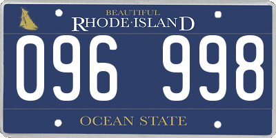 RI license plate 096998
