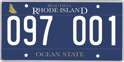 RI license plate 097001
