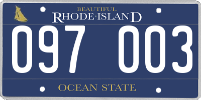 RI license plate 097003