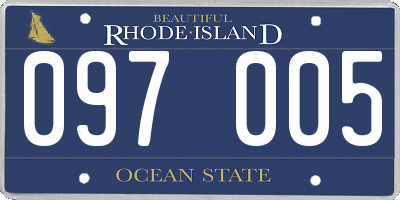 RI license plate 097005
