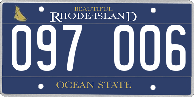 RI license plate 097006