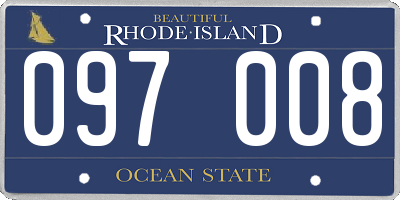 RI license plate 097008