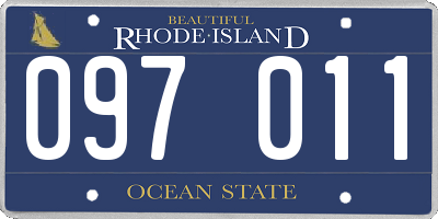 RI license plate 097011