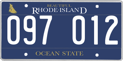 RI license plate 097012
