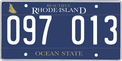RI license plate 097013