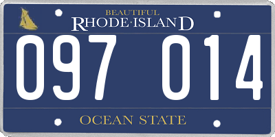 RI license plate 097014