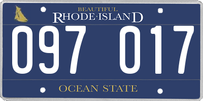 RI license plate 097017