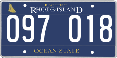 RI license plate 097018