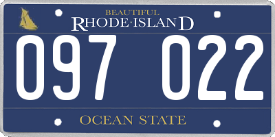 RI license plate 097022