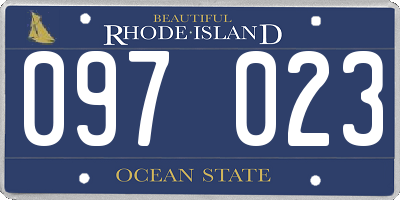RI license plate 097023