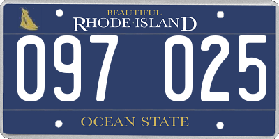 RI license plate 097025