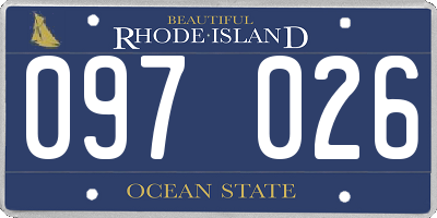 RI license plate 097026