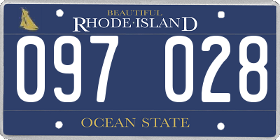 RI license plate 097028