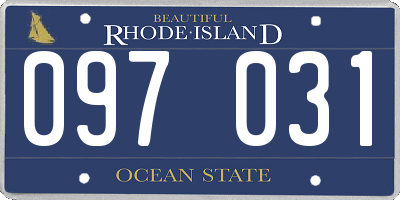 RI license plate 097031