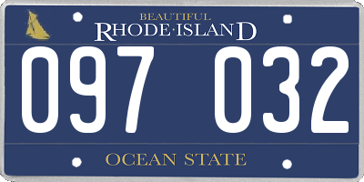 RI license plate 097032