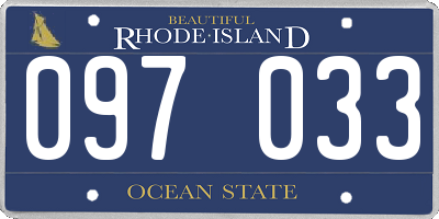 RI license plate 097033
