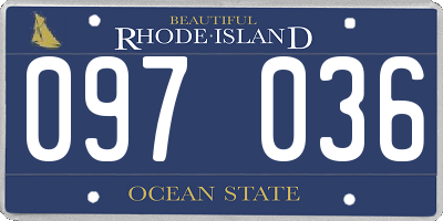 RI license plate 097036