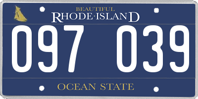 RI license plate 097039