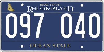 RI license plate 097040