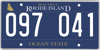 RI license plate 097041