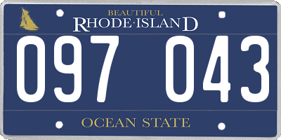 RI license plate 097043