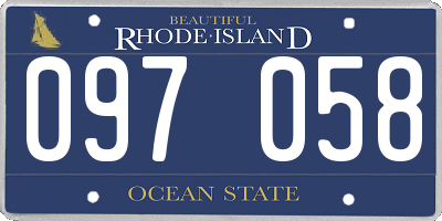 RI license plate 097058