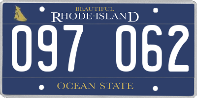 RI license plate 097062