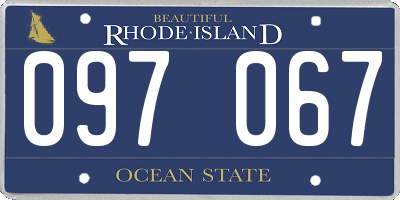 RI license plate 097067